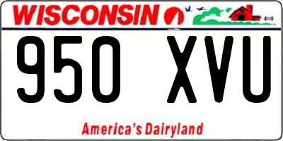 WI license plate 950XVU