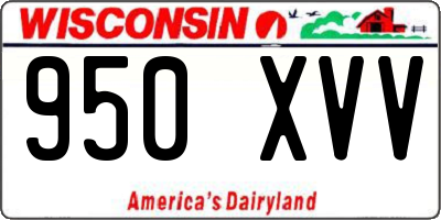 WI license plate 950XVV