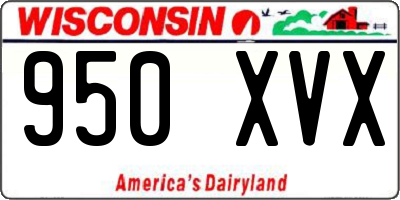 WI license plate 950XVX