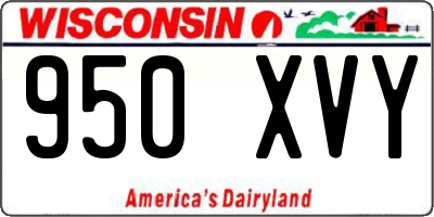 WI license plate 950XVY