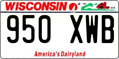WI license plate 950XWB