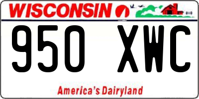 WI license plate 950XWC