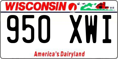 WI license plate 950XWI