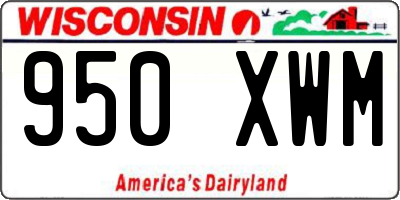 WI license plate 950XWM