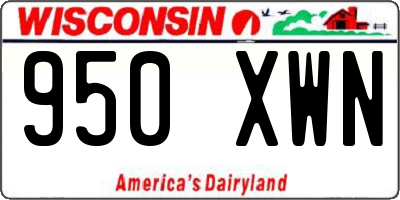 WI license plate 950XWN