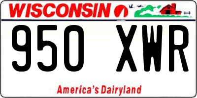 WI license plate 950XWR