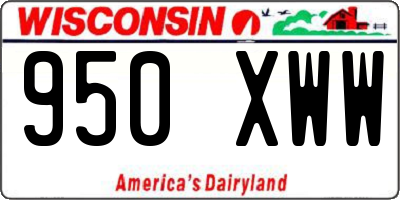 WI license plate 950XWW