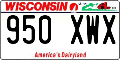 WI license plate 950XWX