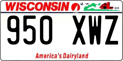 WI license plate 950XWZ