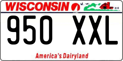 WI license plate 950XXL