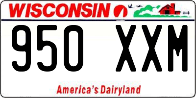 WI license plate 950XXM