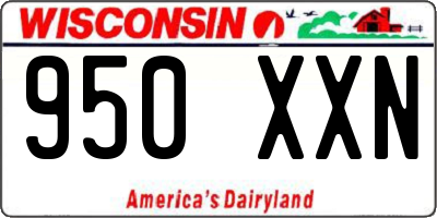 WI license plate 950XXN