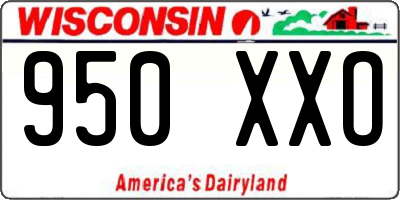 WI license plate 950XXO