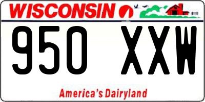 WI license plate 950XXW