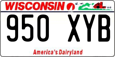 WI license plate 950XYB