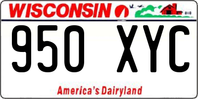 WI license plate 950XYC