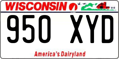 WI license plate 950XYD