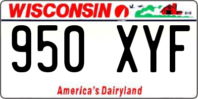 WI license plate 950XYF