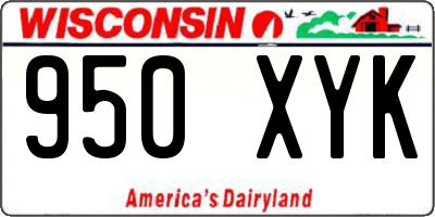WI license plate 950XYK
