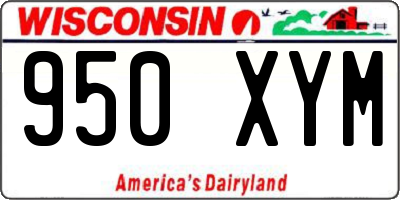 WI license plate 950XYM