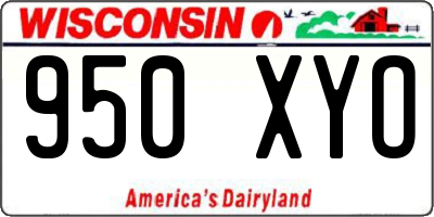 WI license plate 950XYO