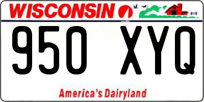 WI license plate 950XYQ