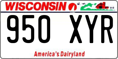 WI license plate 950XYR