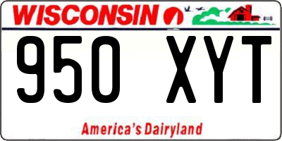 WI license plate 950XYT