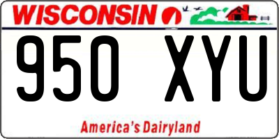 WI license plate 950XYU
