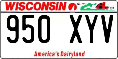 WI license plate 950XYV