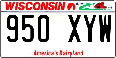 WI license plate 950XYW