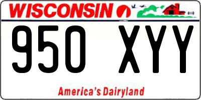 WI license plate 950XYY