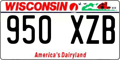 WI license plate 950XZB