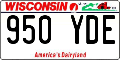 WI license plate 950YDE