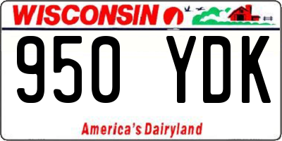 WI license plate 950YDK
