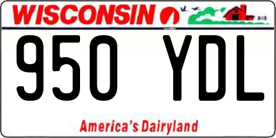 WI license plate 950YDL