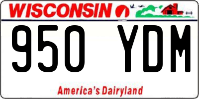 WI license plate 950YDM