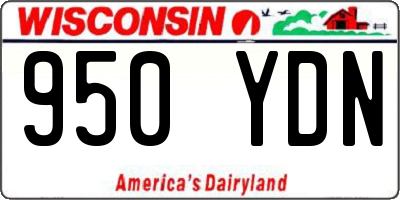 WI license plate 950YDN