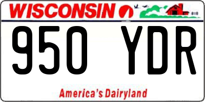WI license plate 950YDR