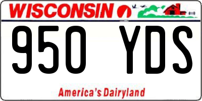 WI license plate 950YDS