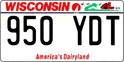 WI license plate 950YDT