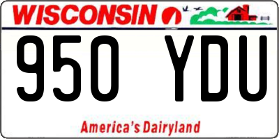 WI license plate 950YDU