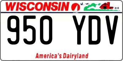 WI license plate 950YDV