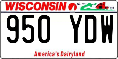 WI license plate 950YDW