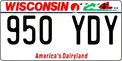 WI license plate 950YDY