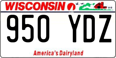 WI license plate 950YDZ