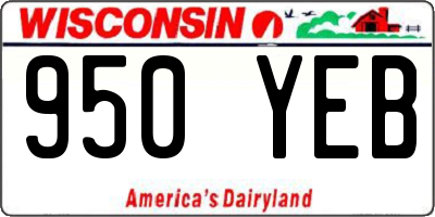 WI license plate 950YEB