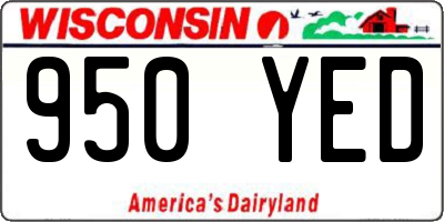WI license plate 950YED