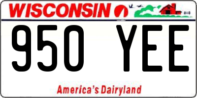 WI license plate 950YEE