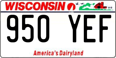 WI license plate 950YEF